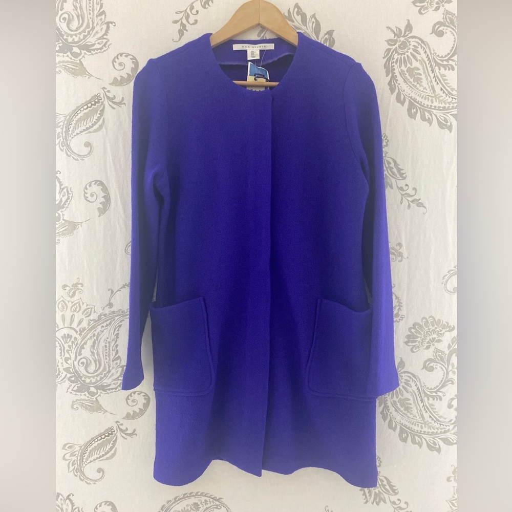 Max Studio Wool Blend Coat‎ Purple
Front Zip sz L NEW